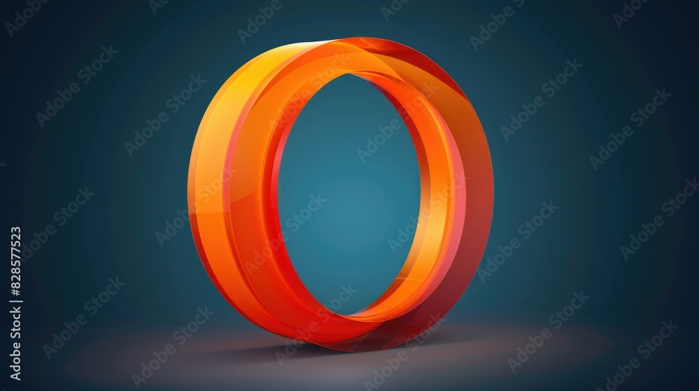 Bright orange letter O on a vibrant blue background. Ideal for educational materials or graphic design projects Bright orange letter O on a vibrant blue background. Ideal for educational materials or graphic design projects