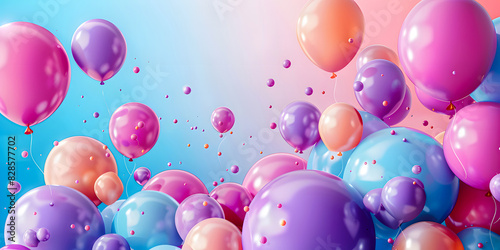 Greeting banner for sales with balloons. Festive elements, balloons to create an attractive and festive atmosphere,High detailed and high resolution smooth and high quality photo