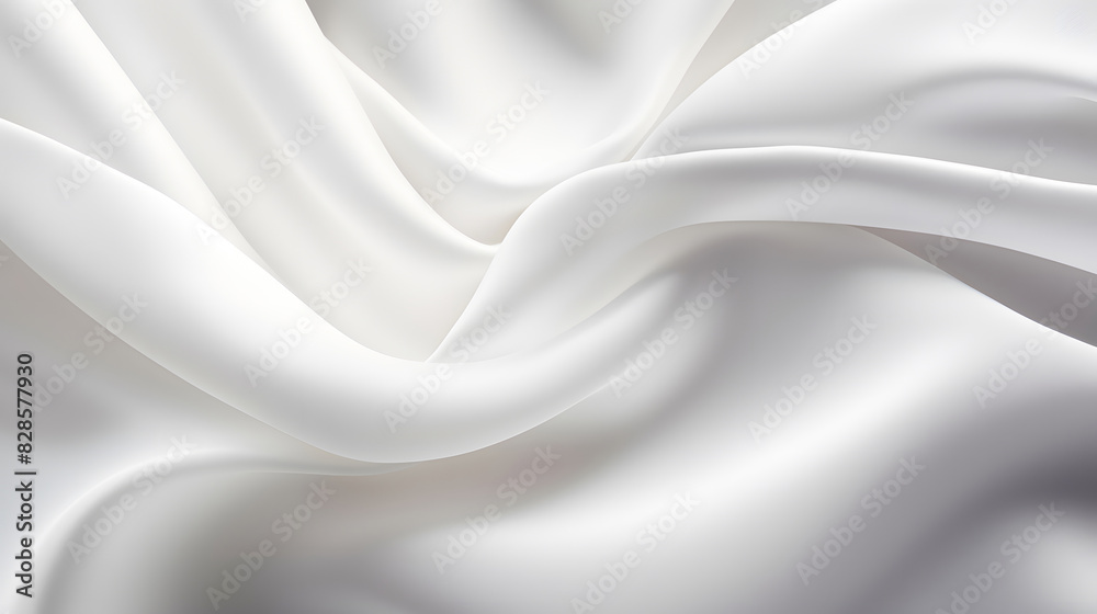 Obraz premium White silk fabric smooth satin texture very delicate. A very lightweight viscose fabric with rich drapery and a smooth texture with a subtle matte sheen. background texture, pattern.