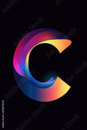 Wallpaper Mural Vibrant letter C on a dark backdrop, perfect for design projects Torontodigital.ca