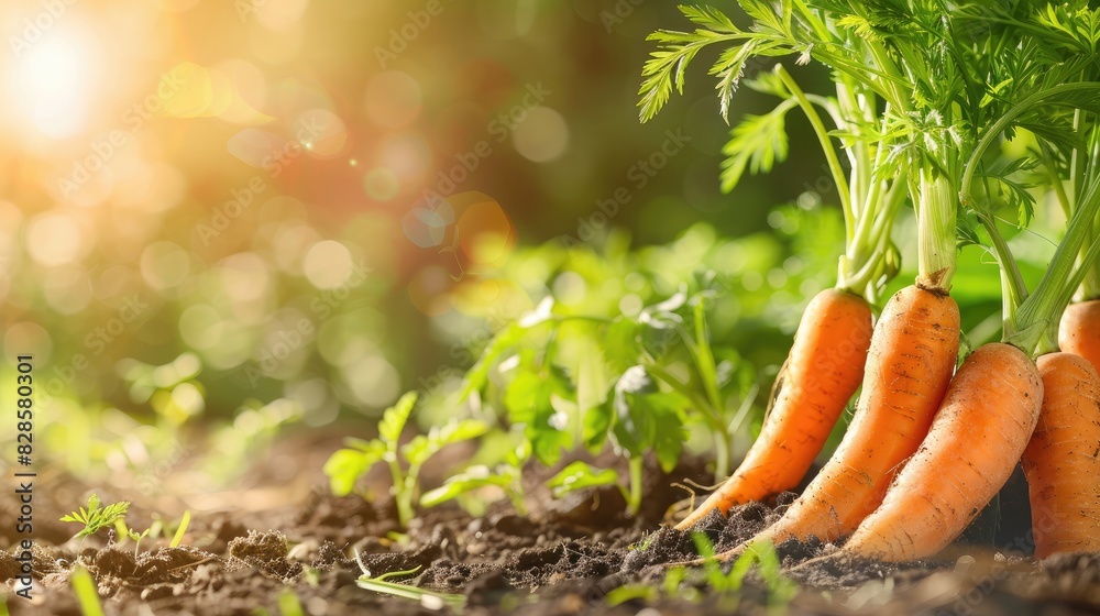 carrot growing close-up. Selective focus carrot growing close-up. Selective focus