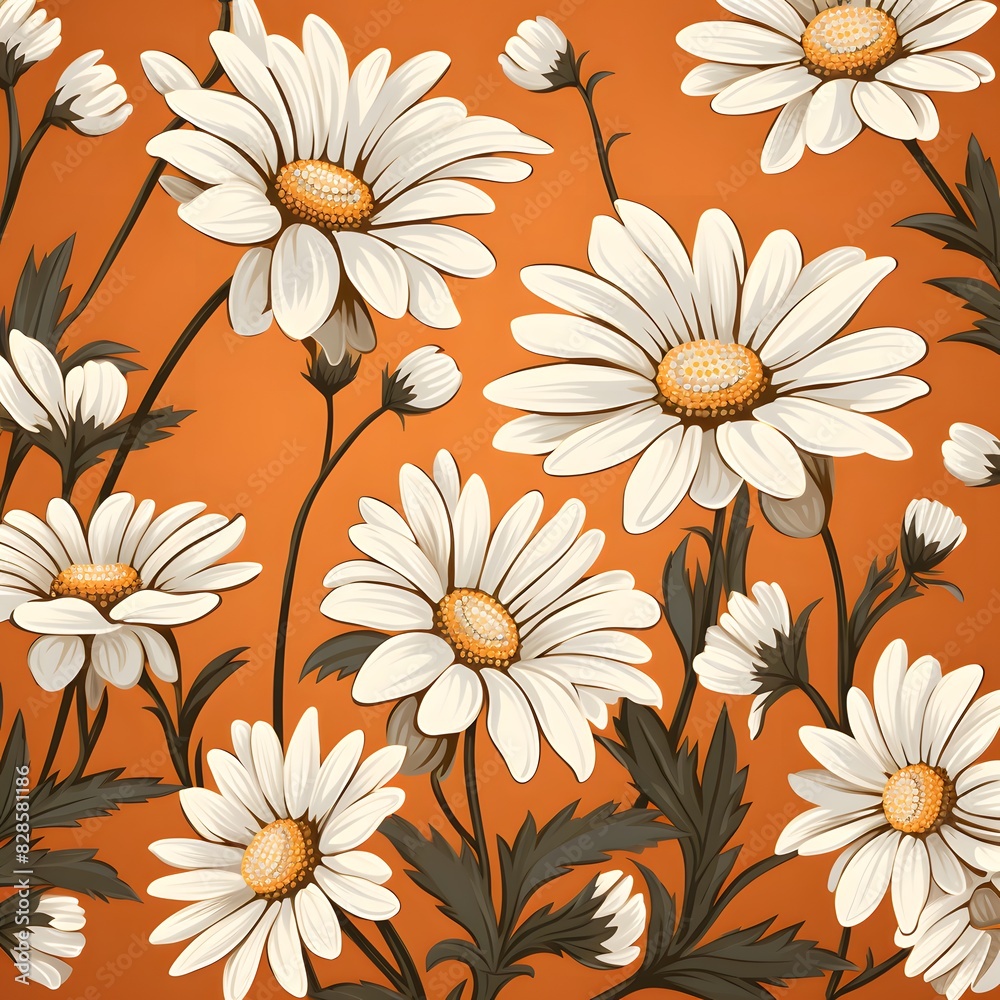 pattern with daisies pattern with daisies