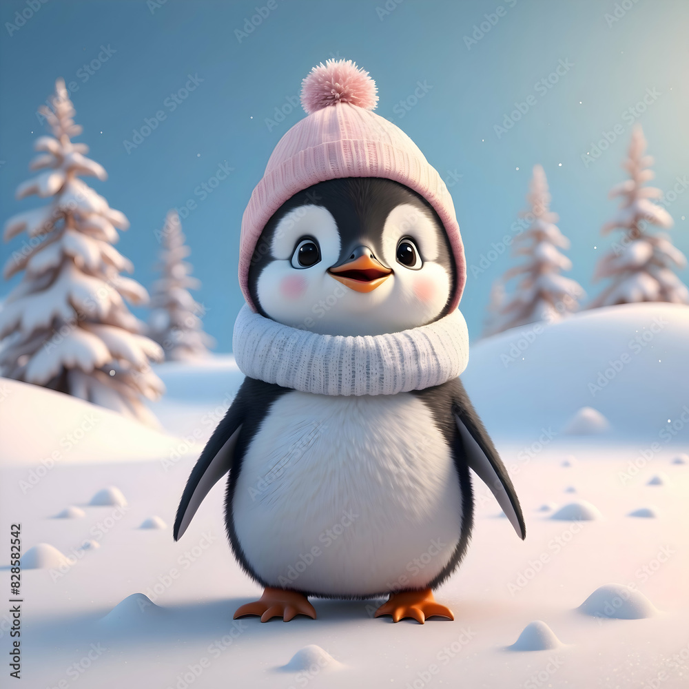 penguin on snow penguin on snow