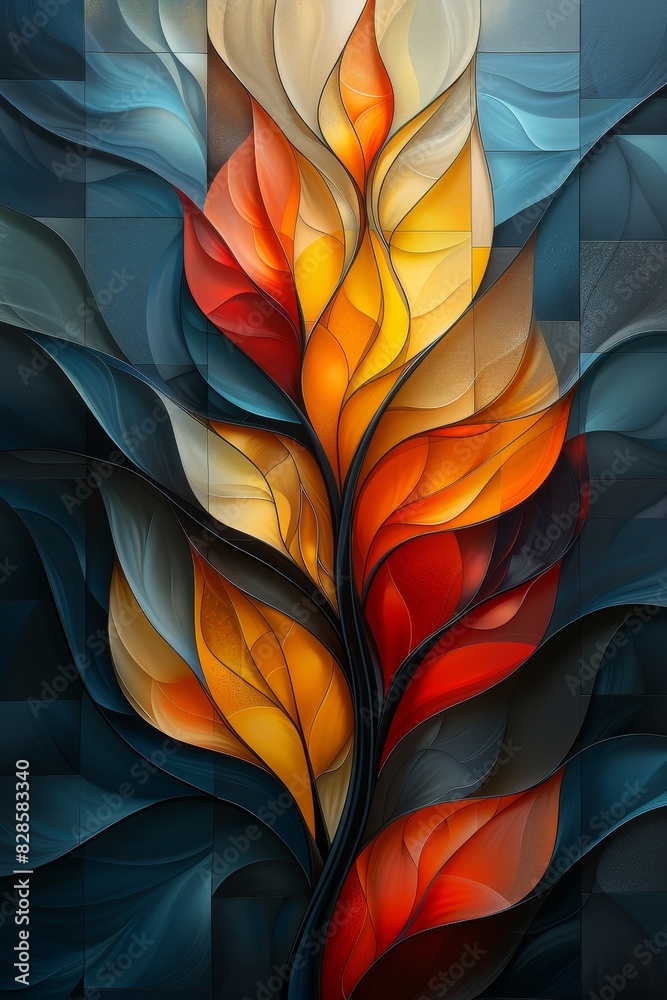 Vibrant Tree With Orange and Yellow Leaves