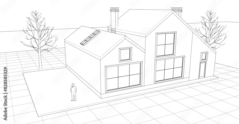 townhouse architectural sketch 3d illustration
townhouse architectural sketch 3d illustration