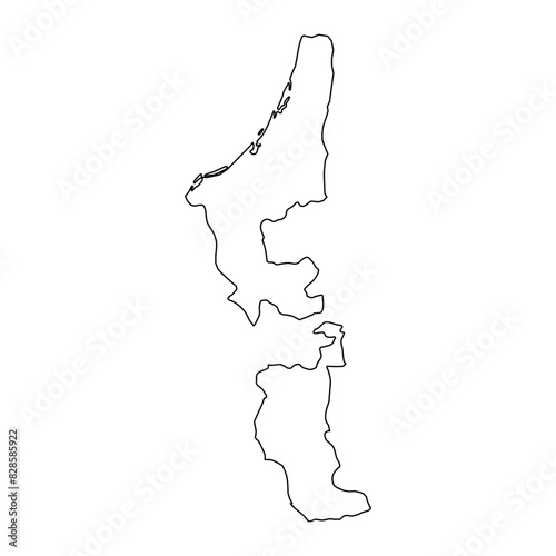 Emirate of Ras Al Khaimah map, administrative division of United Arab Emirates. Vector illustration.