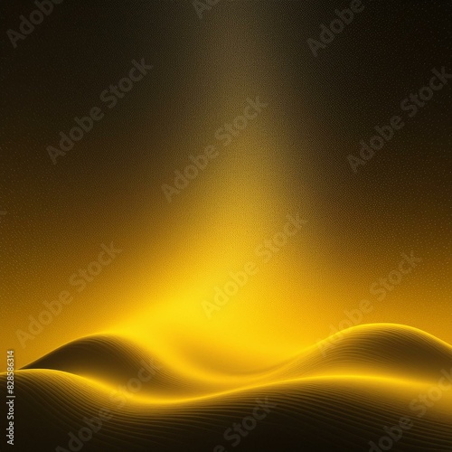 Glowing yellow black grainy gradient background
