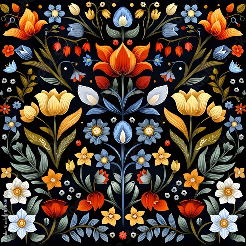 colorful pattern with tulips © ibrahim