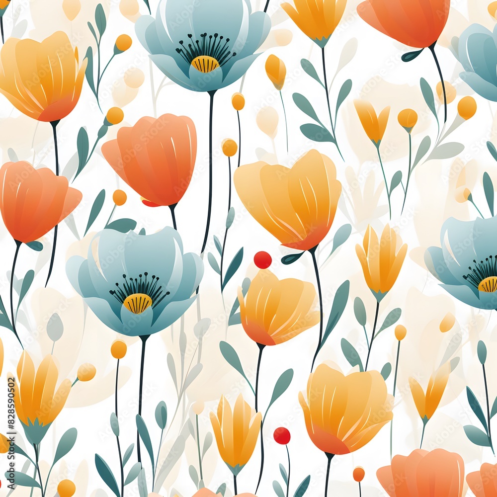 colorful pattern with tulips colorful pattern with tulips