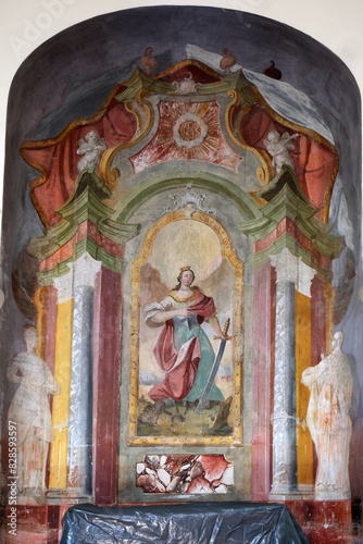 Altar of Saint Catherine of Alexandria in the Church of All Saints in Sesvete, Croatia