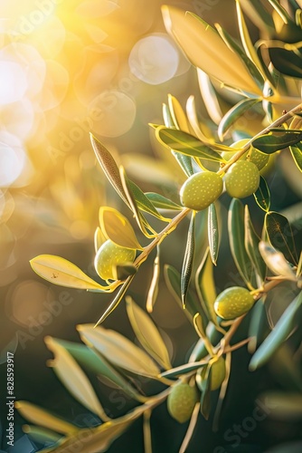 Wallpaper Mural olives grow on a branch. selective focus Torontodigital.ca