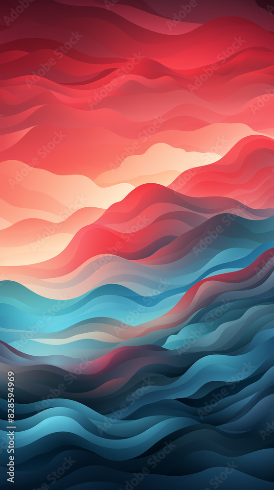 The simplen abstract background with waves of red, blue and teal colors, creating an atmosph The simplen abstract background with waves of red, blue and teal colors, creating an atmosph