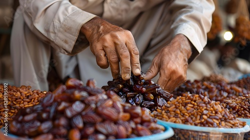 dried date for Ramadan with background generative AI