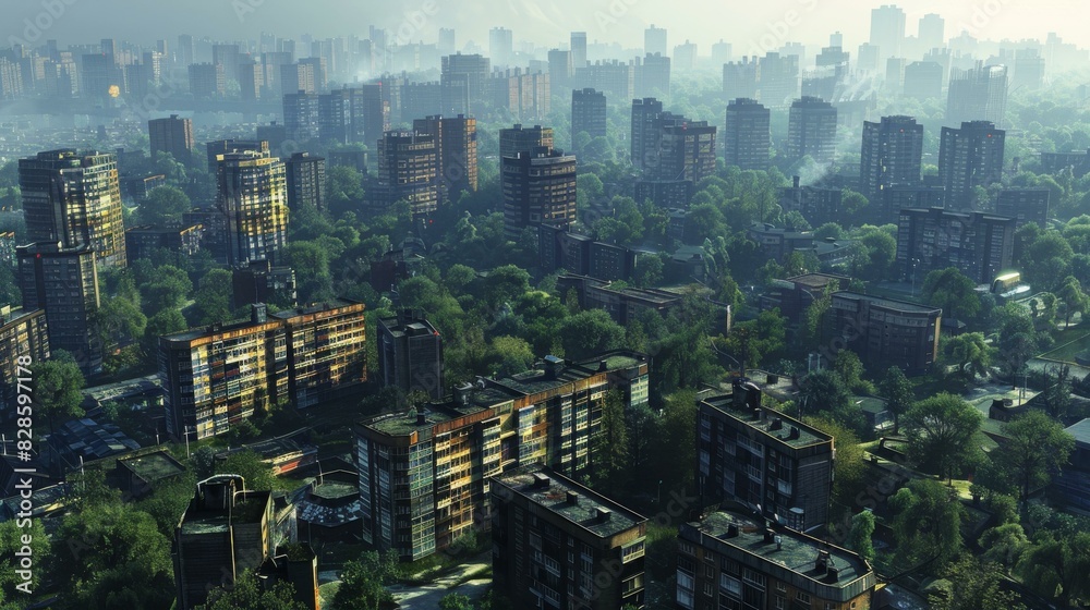 Obraz premium Urban Oasis: City Jungle with Natural Respite