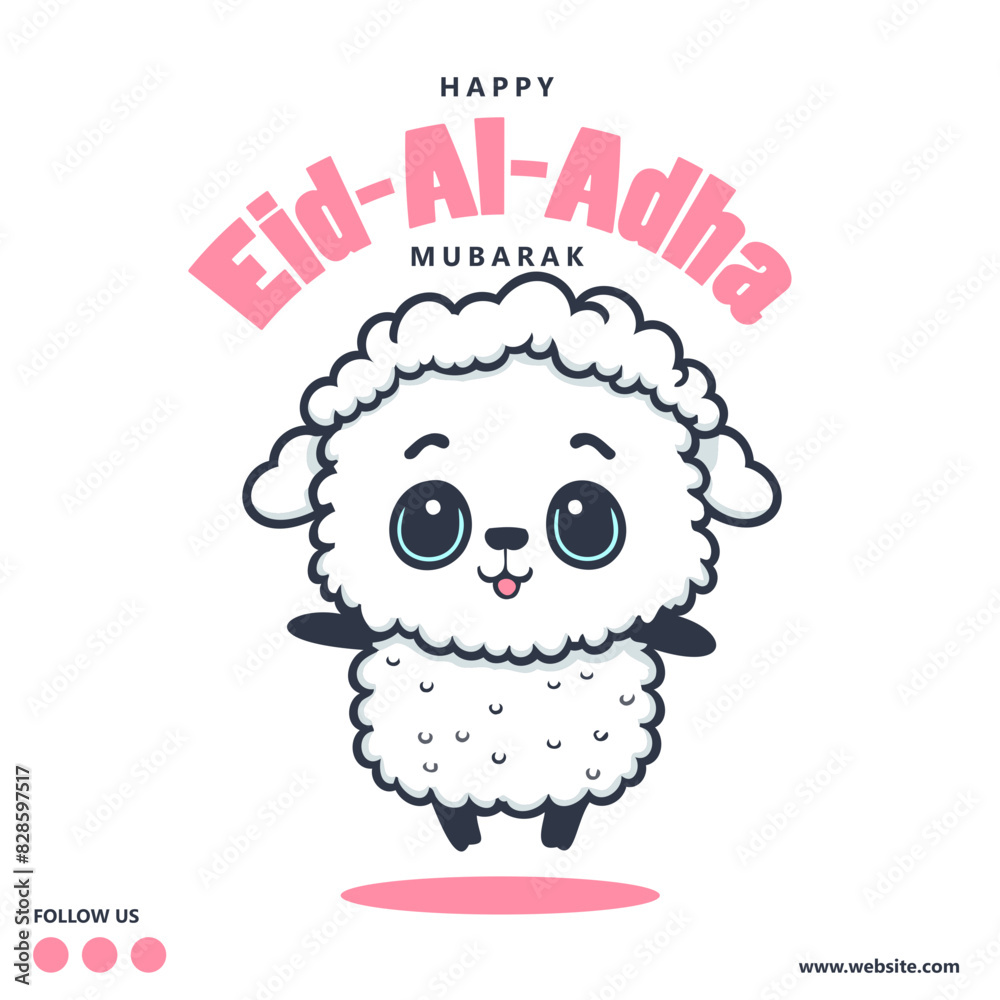 Eid Al Adha Mubarak Islamic Celebration Muslim Community event, Eid Greeting Card Cute Illustration Eid Al Adha Mubarak Islamic Celebration Muslim Community event, Eid Greeting Card Cute Illustration