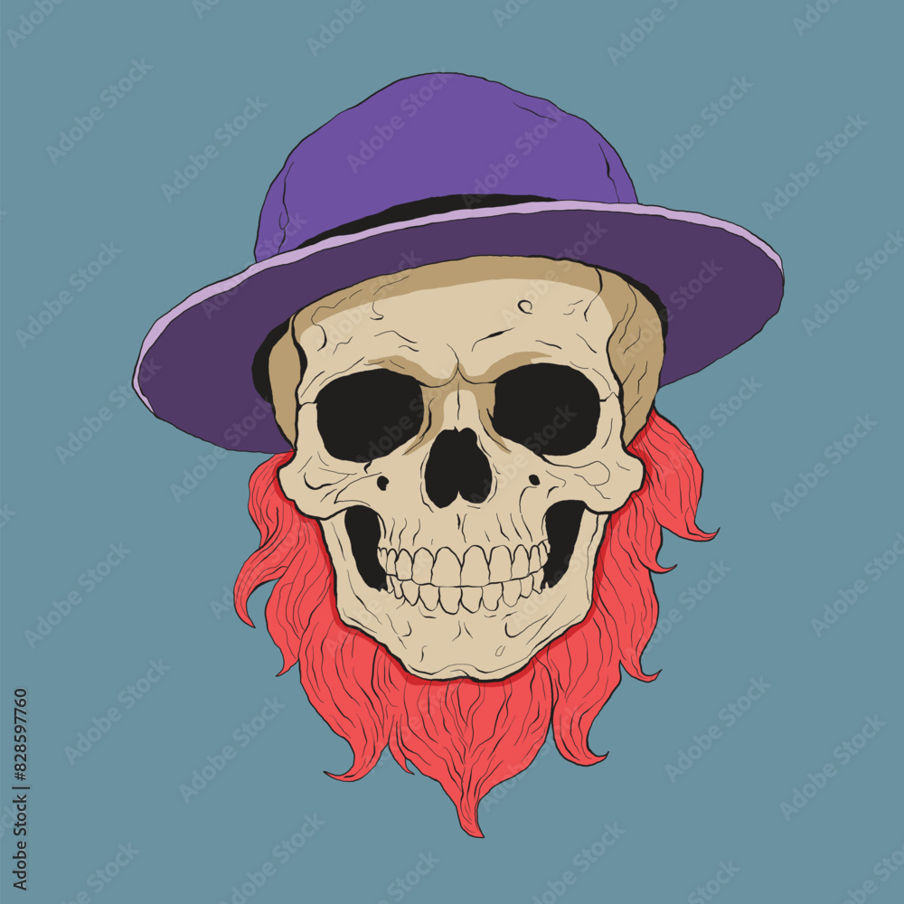 skull in hat, hip hop style vector illustration skull in hat, hip hop style vector illustration