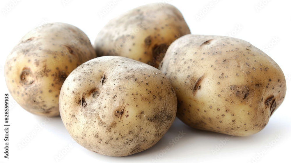 Three Potatoes on a White Background Three Potatoes on a White Background