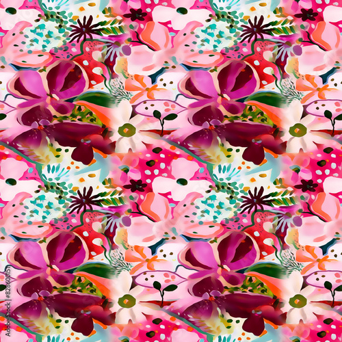 Seamless Shibori pattern  tie dye allover  textile  Shibori allover  dye pattern  watercolour pattern design Abstract Print