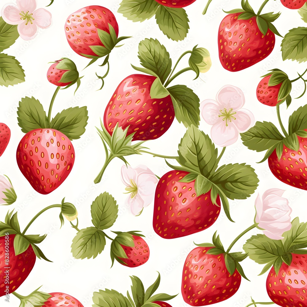 pattern with strawberries pattern with strawberries