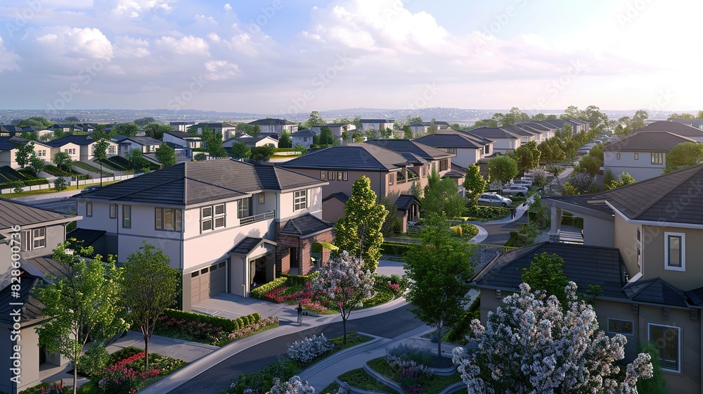 The real estate many houses in the green place UHD wallpaper The real estate many houses in the green place UHD wallpaper