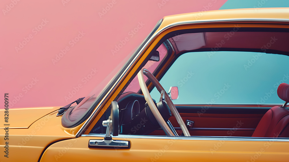 Naklejka premium Steering wheel, a metaphor for controlling the direction of an organization