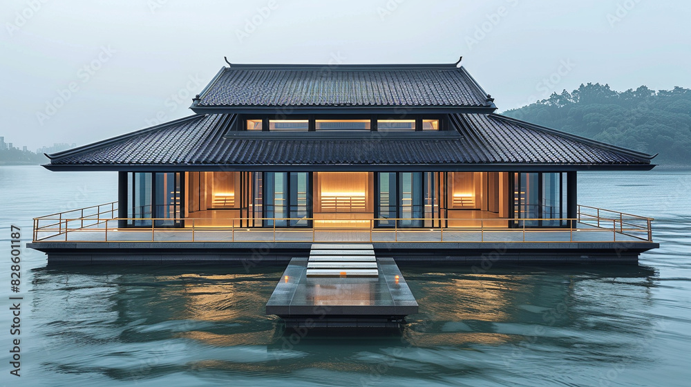 Fototapeta premium house on the river