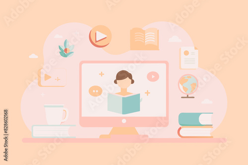 Video conference background design, edication technology