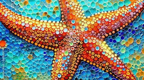 Dot colouful art on starfish UHd wallpaper