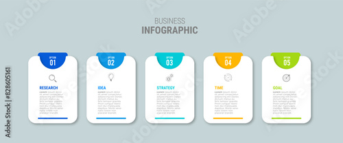 infographic template design icons 5 options or steps