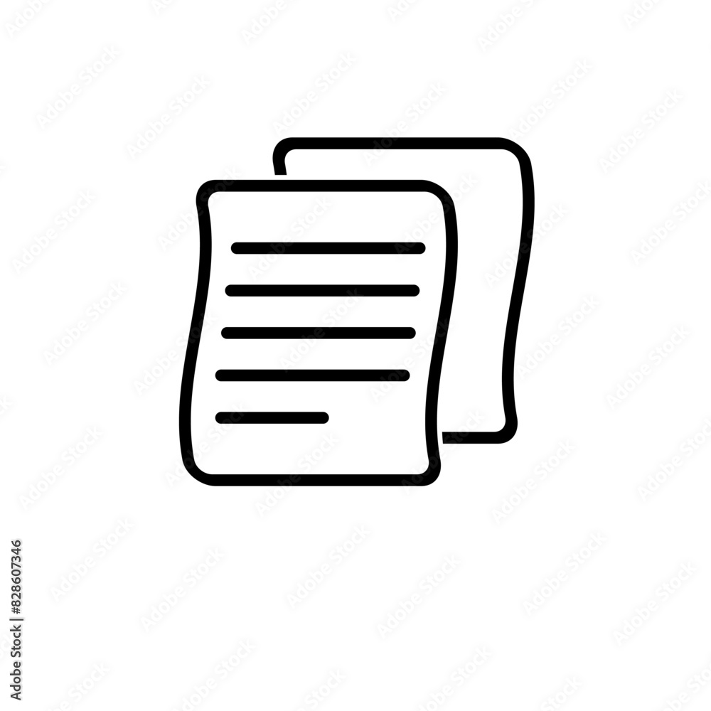 Paper Copy File, Document Solid Flat Vector Icon Isolated on White Background. Paper Copy File, Document Solid Flat Vector Icon Isolated on White Background.