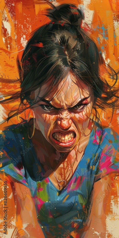Fototapeta premium Portrait of an Angry Woman