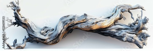 Driftwood piece resembling a tree branch on a beach