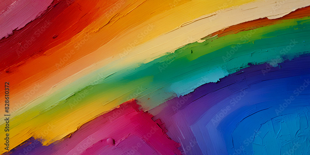 Fototapeta premium Colorful oil paint on canvas. Abstract art background. Close up. Colorful background. Created with generative AI