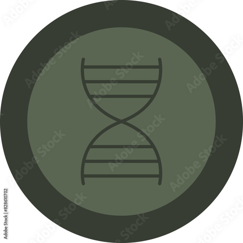 DNA Line Green Circle Icon