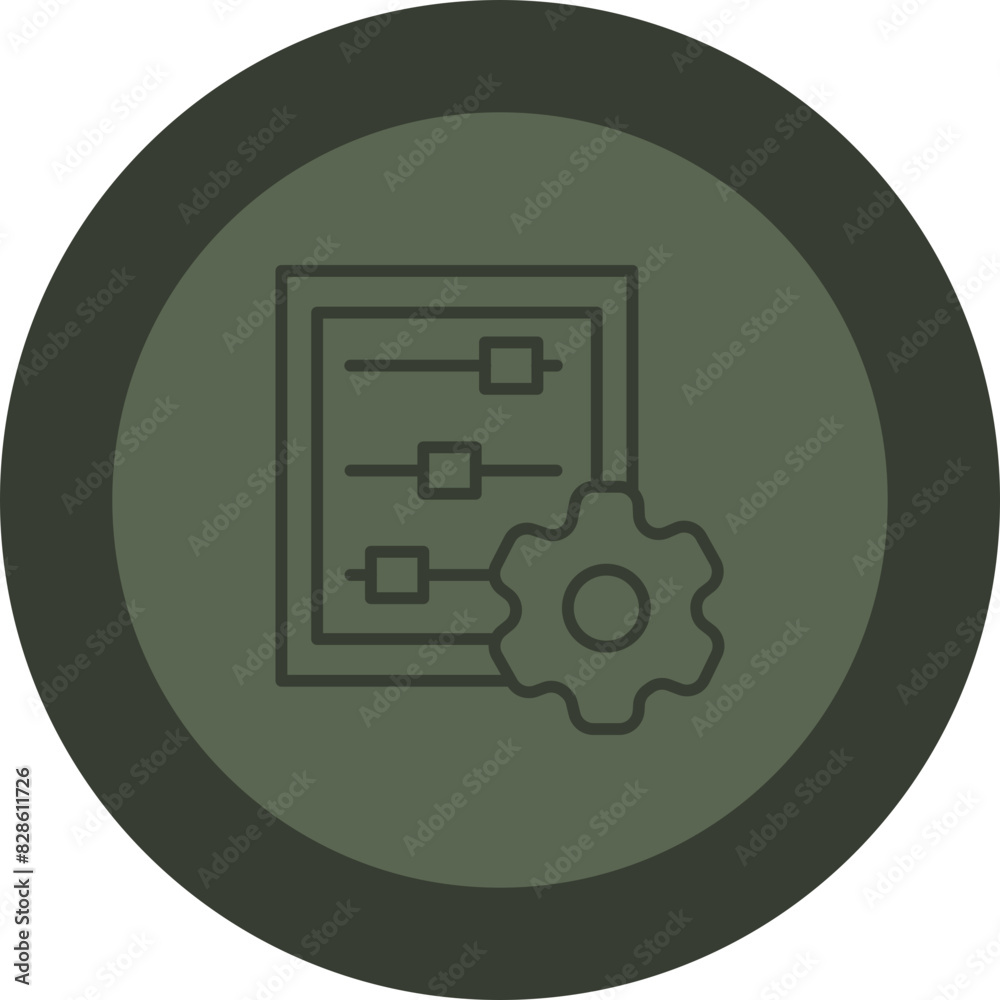 Data Adjustment Line Green Circle Icon Data Adjustment Line Green Circle Icon