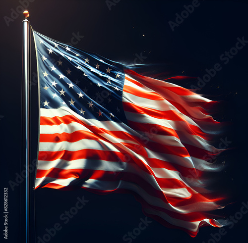 Patriotic memorial day of united states of america flag design, banner postar, background