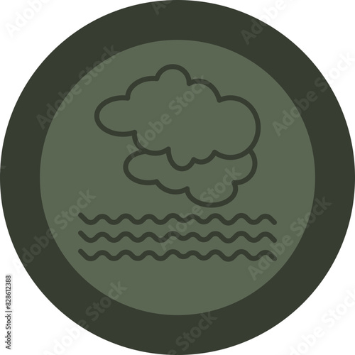 Mist Line Green Circle Icon