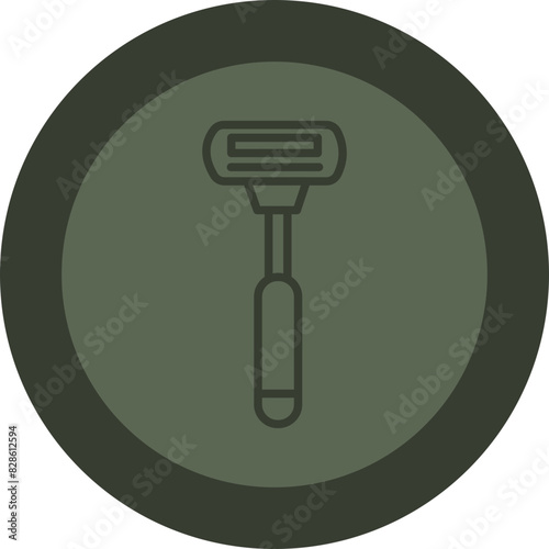 Razor Line Green Circle Icon