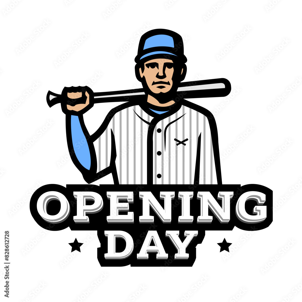 Baseball player with bat, logo. Baseball player with bat, logo.