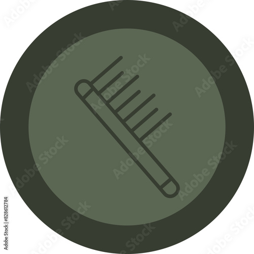 Comb Line Green Circle Icon