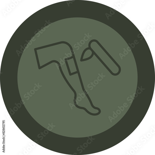 Depilation Line Green Circle Icon