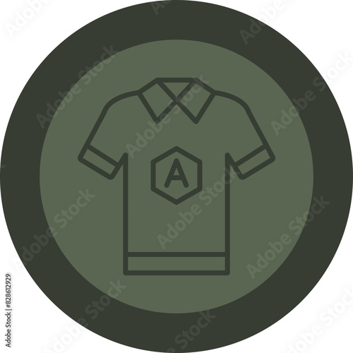 Shirt Line Green Circle Icon