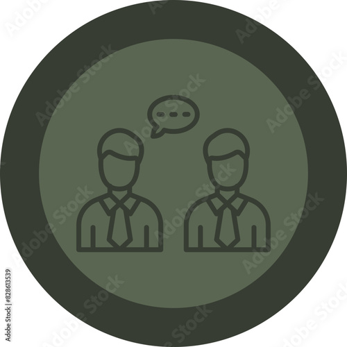 Conversation Line Green Circle Icon