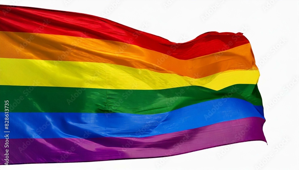 Obraz premium lgbt flag on a white background, queer lgbtq pride month, parade, june 1st, fight against homophobia and bullying, tolerance