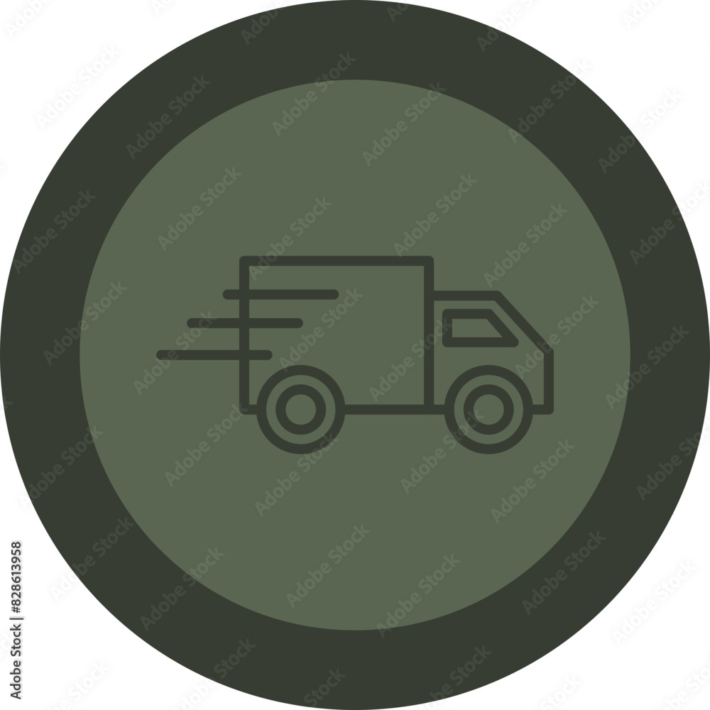 Fast Delivery Line Green Circle Icon Fast Delivery Line Green Circle Icon