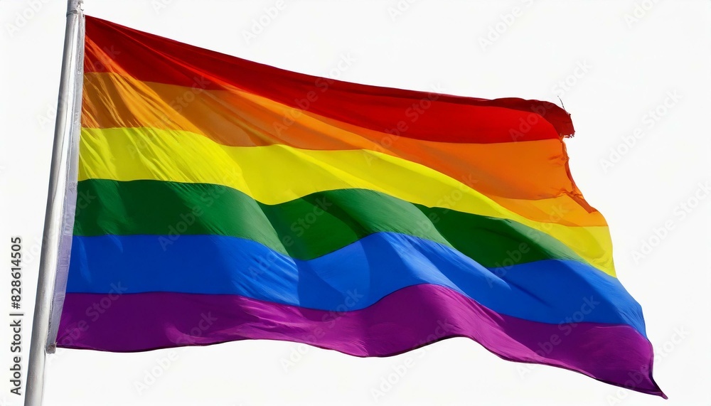 Fototapeta premium lgbt flag on a white background, queer lgbtq pride month, parade, june 1st, fight against homophobia and bullying, tolerance