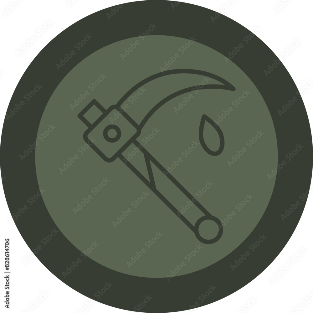 Scythe Line Green Circle Icon Scythe Line Green Circle Icon