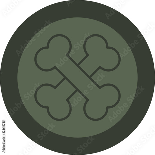 Bones Line Green Circle Icon
