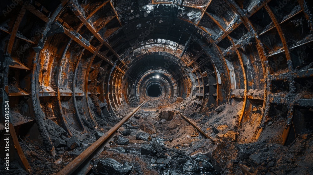 A tunnel with a lot of dirt and debris A tunnel with a lot of dirt and debris