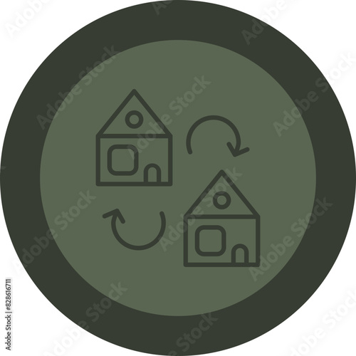 Replacement Line Green Circle Icon